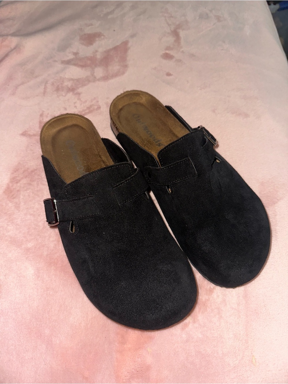 Women’s Outwoods Black Suede Slip-On Clog with Buckle size 9